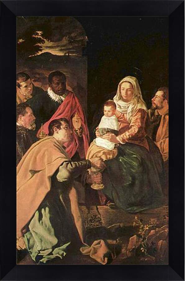Картина в раме - Anbetung der Heiligen Drei Konige (Epiphanias). Эль Греко