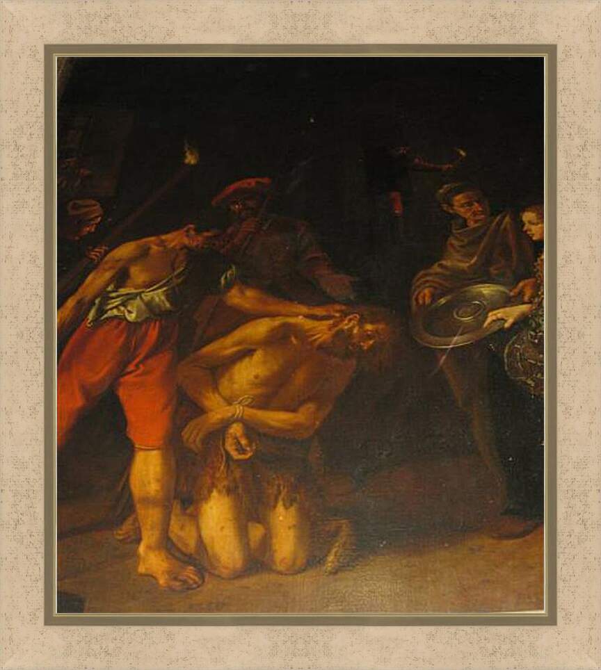 Картина в раме - St. John the Baptist in the Mountains. Эль Греко