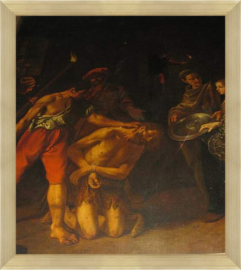 Картина в раме - St. John the Baptist in the Mountains. Эль Греко