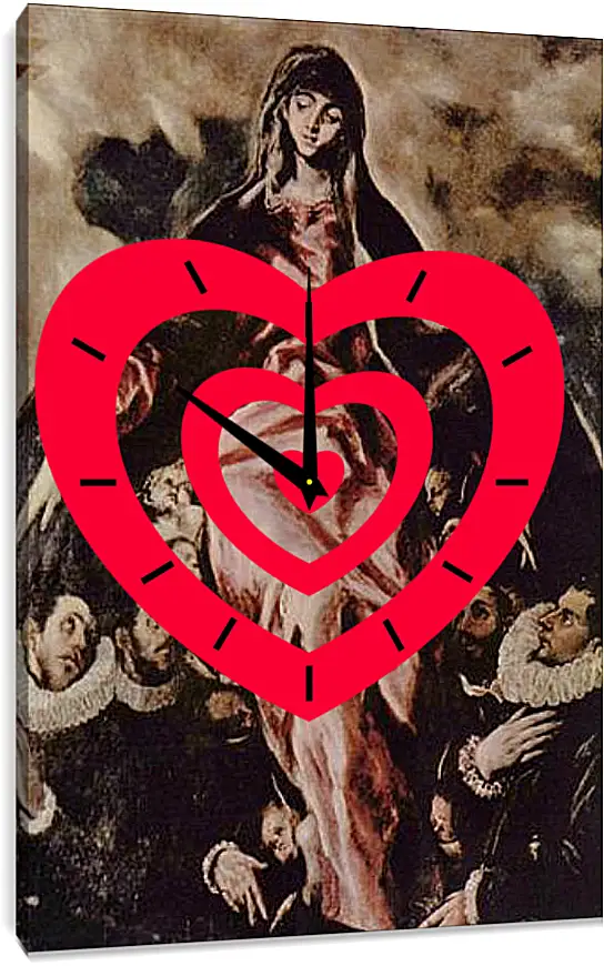 Часы картина - Schutzmantelmadonna. Эль Греко