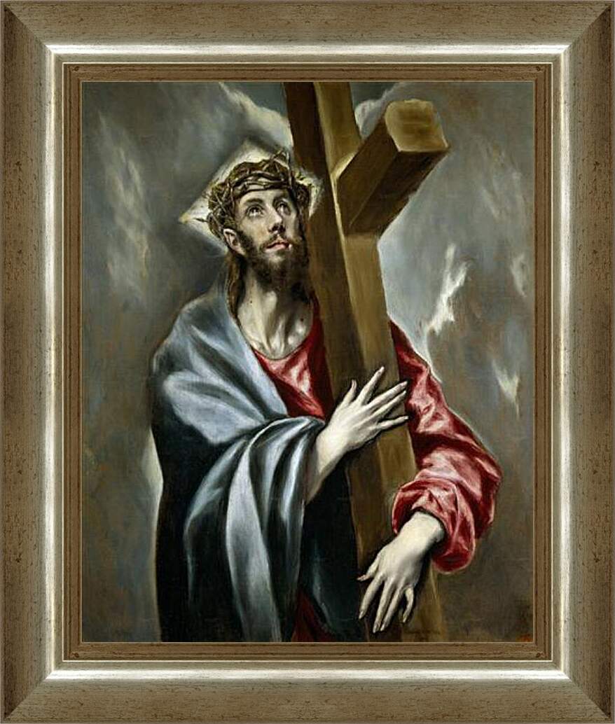 Картина в раме - Cristo Abrazado a la Cruz. Эль Греко