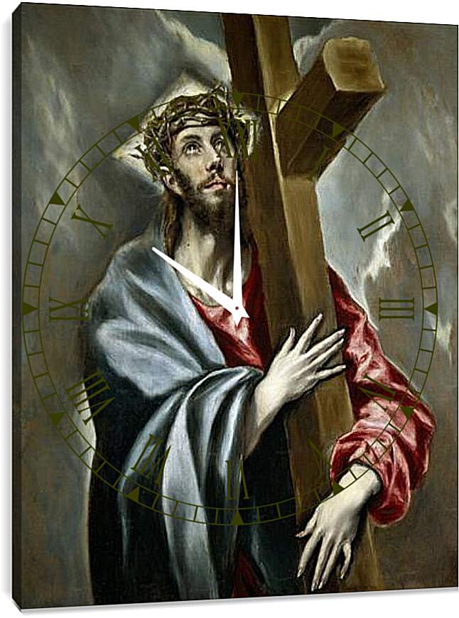 Часы картина - Cristo Abrazado a la Cruz. Эль Греко