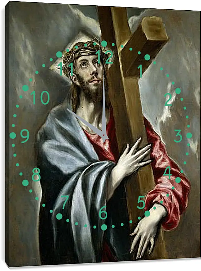 Часы картина - Cristo Abrazado a la Cruz. Эль Греко