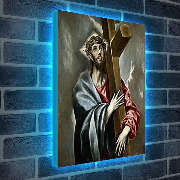 Лайтбокс световая панель - Cristo Abrazado a la Cruz. Эль Греко