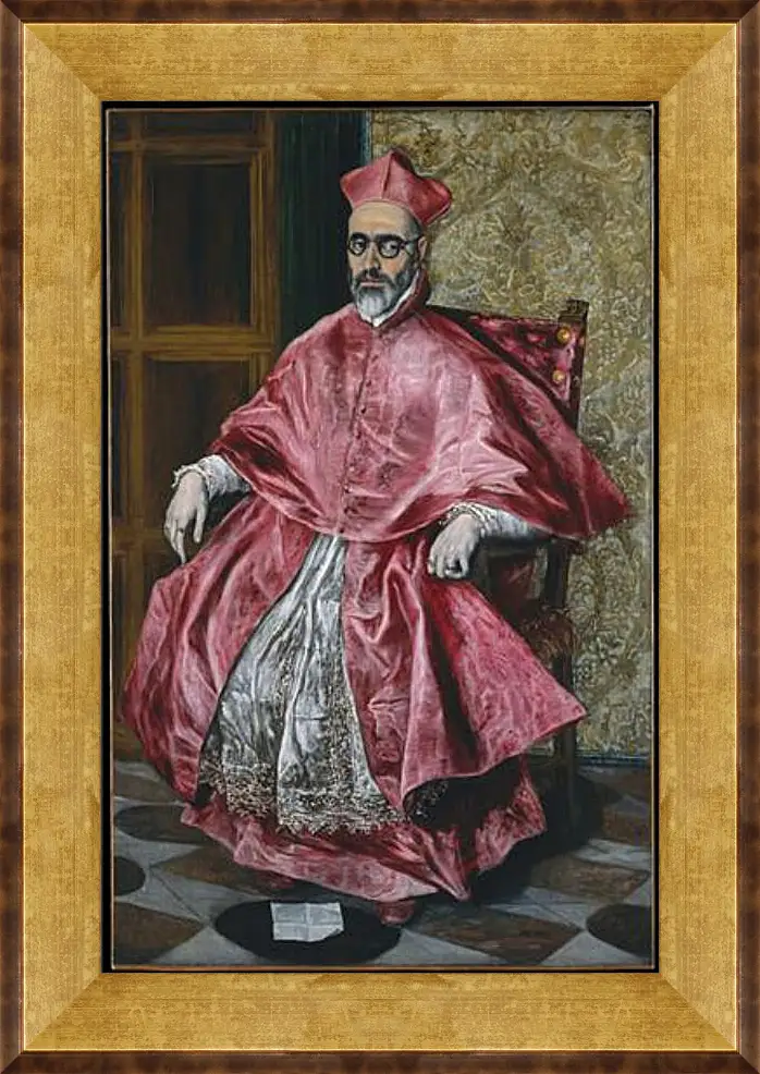 Картина в раме - Portrait of a Cardinal, Probably Cardinal Do. Эль Греко