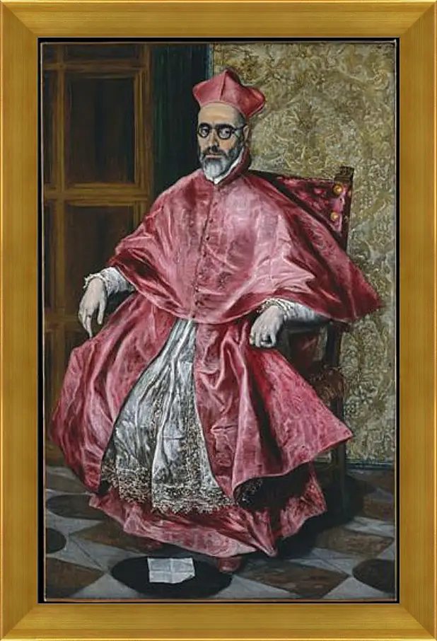 Картина в раме - Portrait of a Cardinal, Probably Cardinal Do. Эль Греко