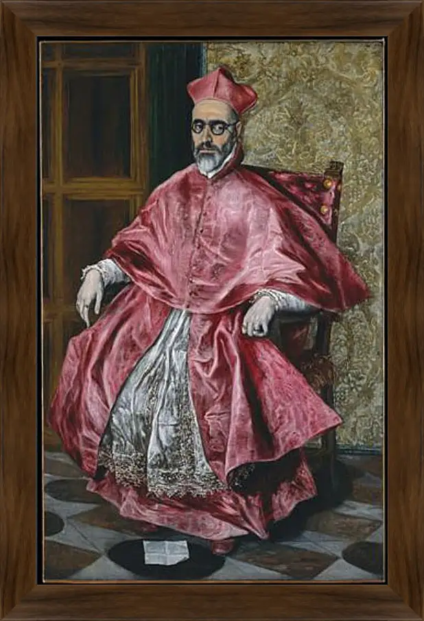 Картина в раме - Portrait of a Cardinal, Probably Cardinal Do. Эль Греко