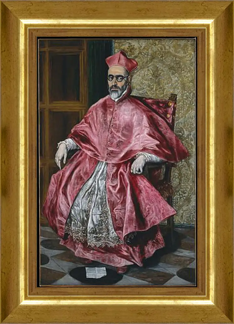 Картина в раме - Portrait of a Cardinal, Probably Cardinal Do. Эль Греко