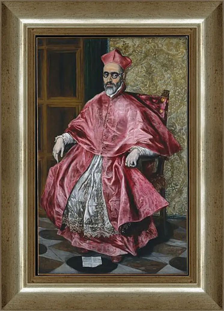 Картина в раме - Portrait of a Cardinal, Probably Cardinal Do. Эль Греко