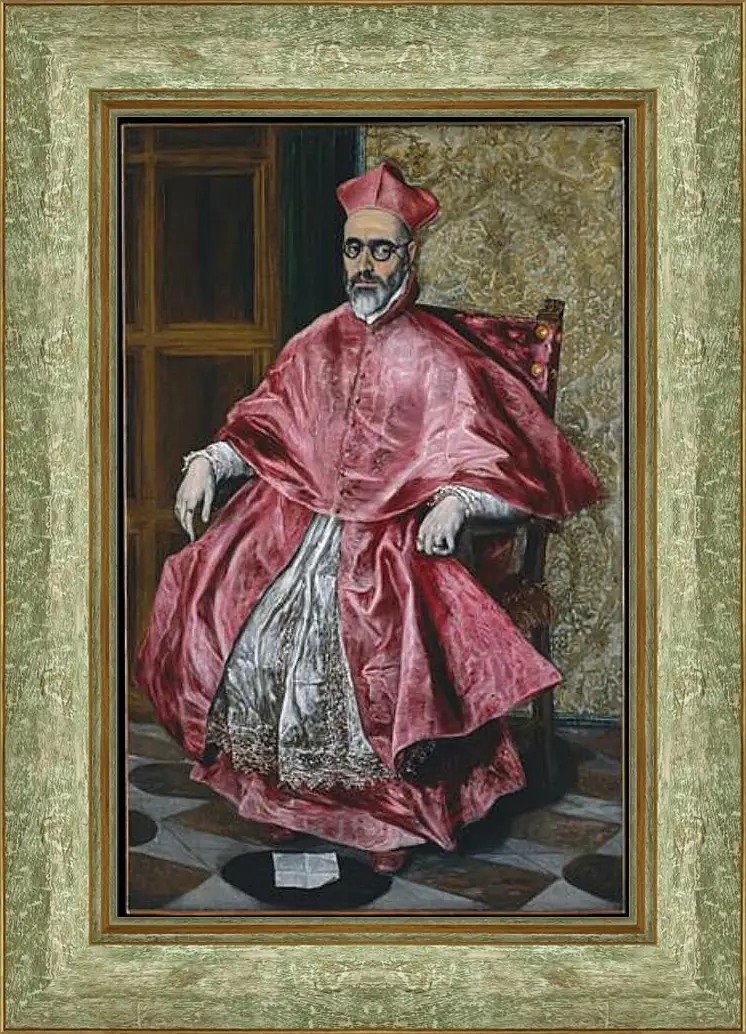 Картина в раме - Portrait of a Cardinal, Probably Cardinal Do. Эль Греко