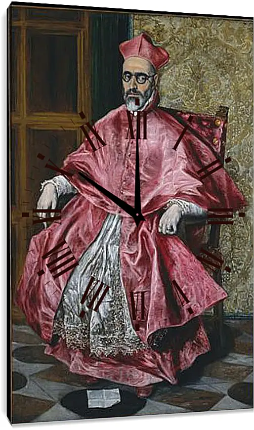 Часы картина - Portrait of a Cardinal, Probably Cardinal Do. Эль Греко