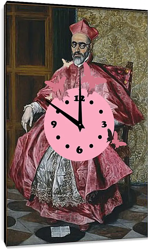 Часы картина - Portrait of a Cardinal, Probably Cardinal Do. Эль Греко