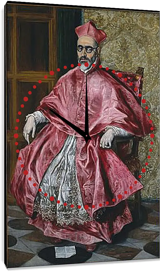 Часы картина - Portrait of a Cardinal, Probably Cardinal Do. Эль Греко