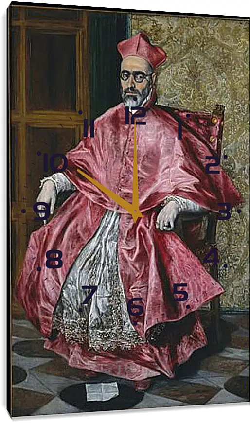 Часы картина - Portrait of a Cardinal, Probably Cardinal Do. Эль Греко