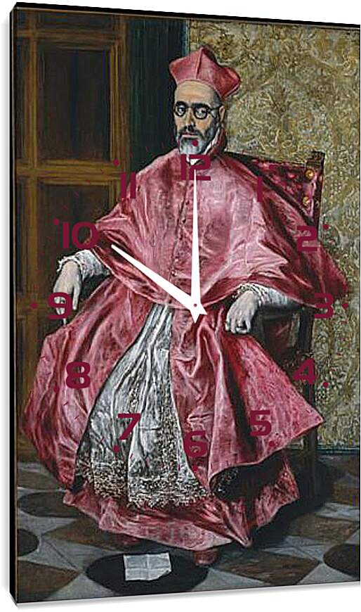 Часы картина - Portrait of a Cardinal, Probably Cardinal Do. Эль Греко