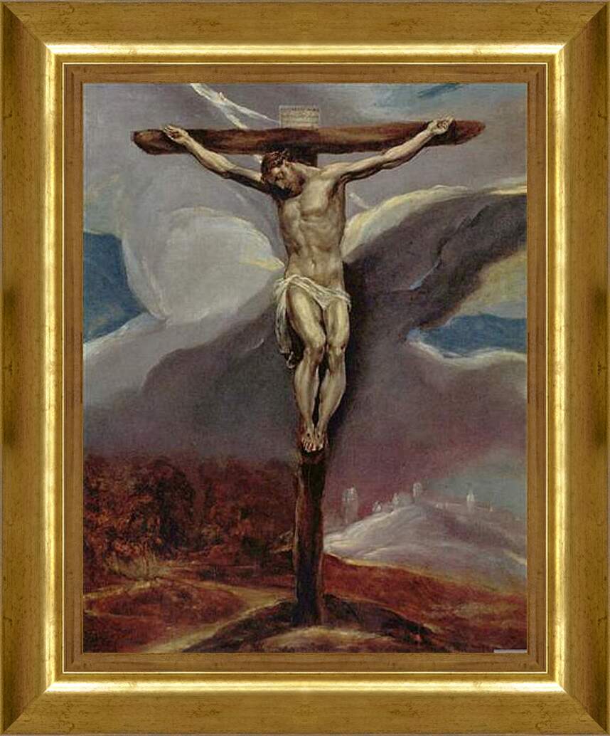 Картина в раме - Christus am Kreuz. Эль Греко