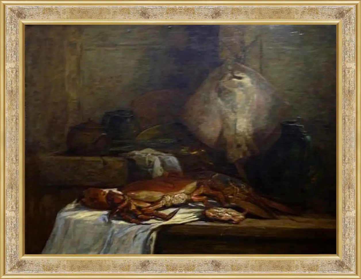 Картина в раме - Nature morte a la raie. Эжен Буден