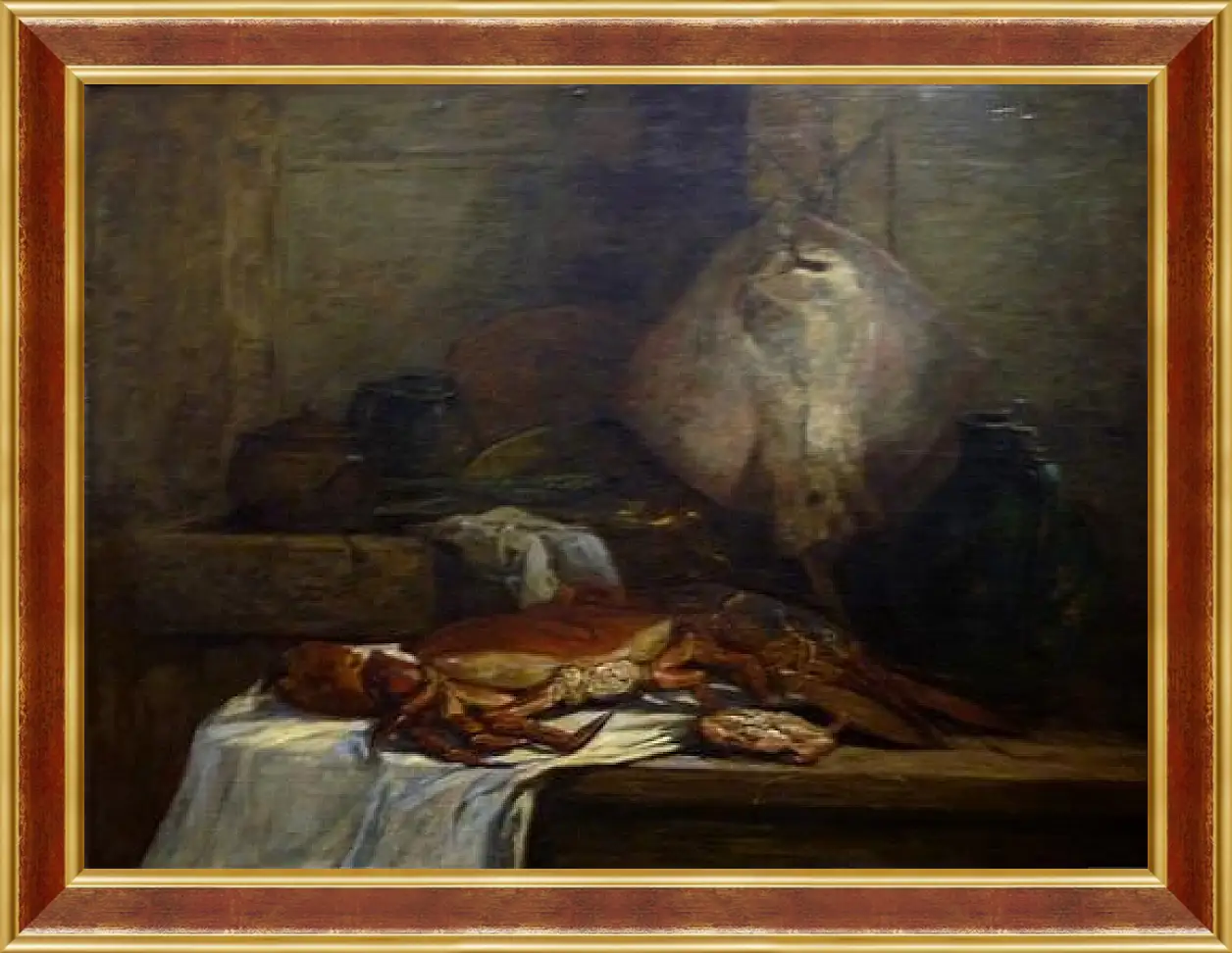 Картина в раме - Nature morte a la raie. Эжен Буден