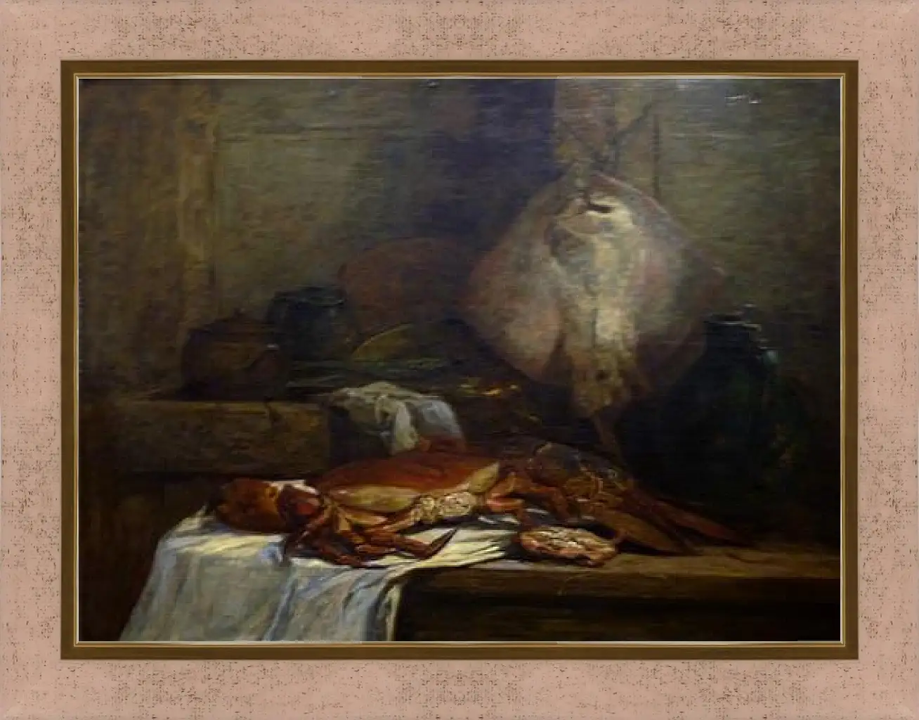 Картина в раме - Nature morte a la raie. Эжен Буден