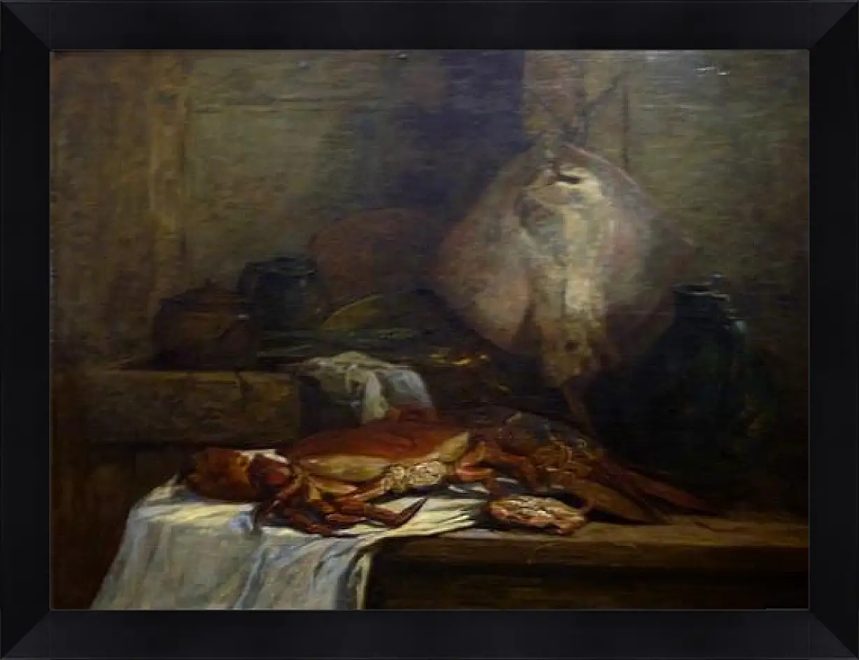 Картина в раме - Nature morte a la raie. Эжен Буден