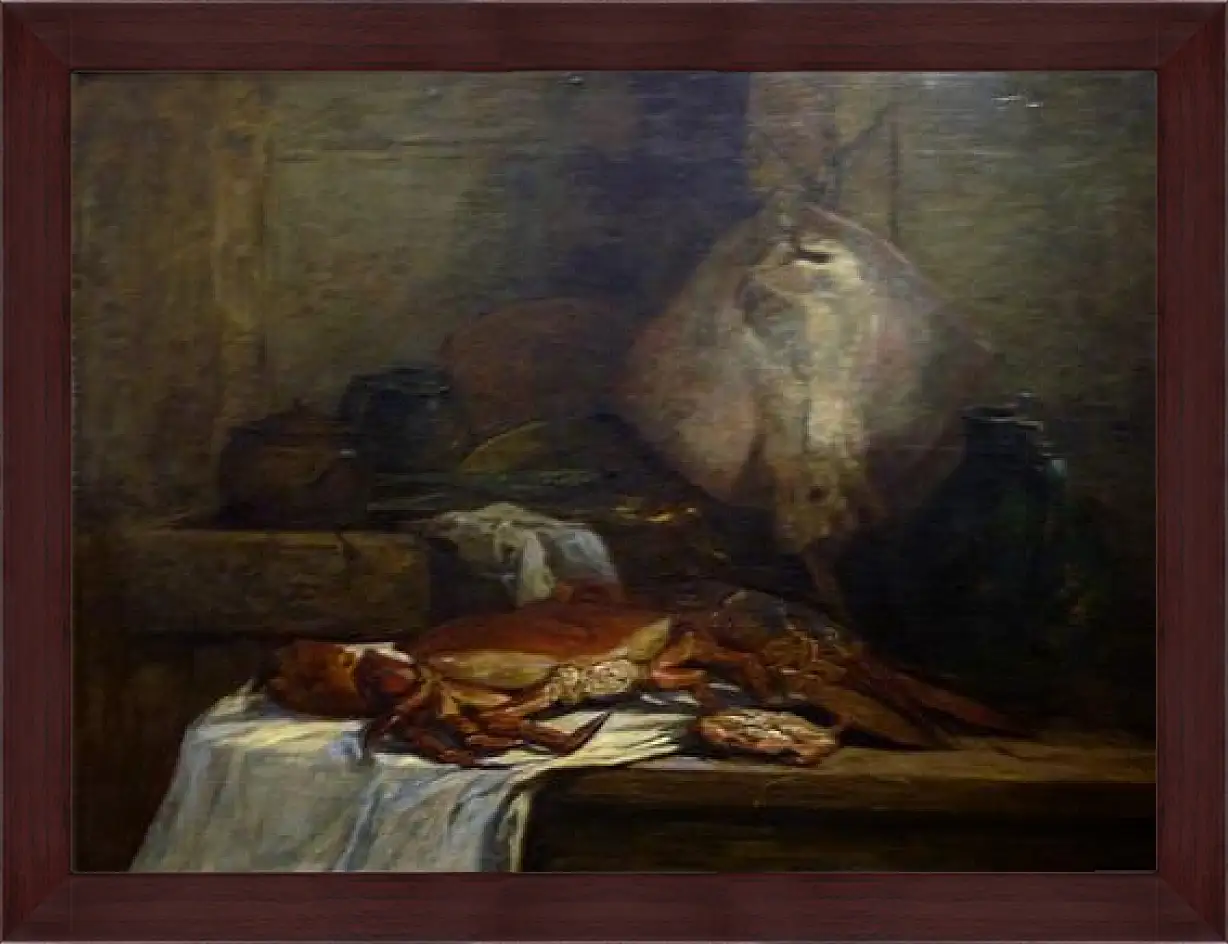 Картина в раме - Nature morte a la raie. Эжен Буден