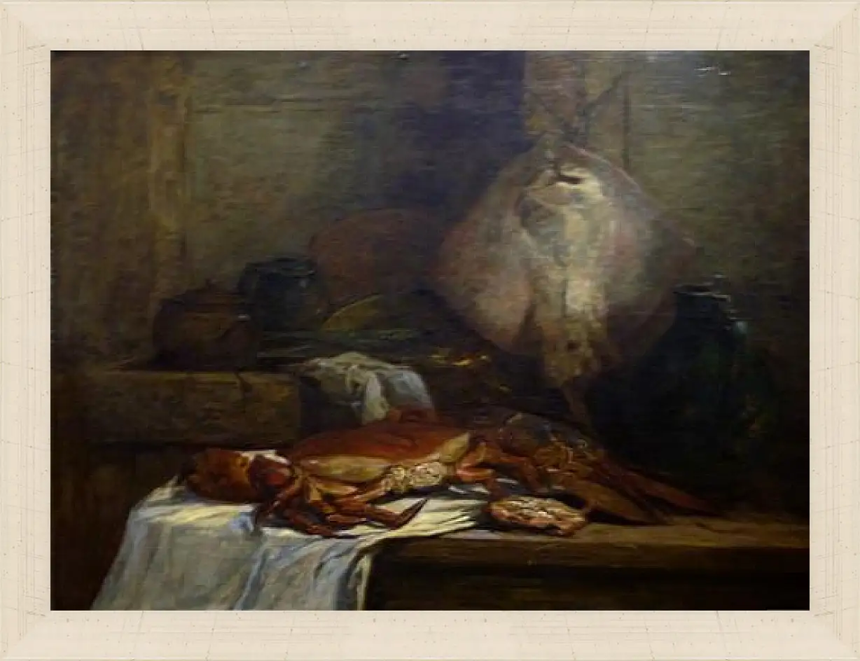 Картина в раме - Nature morte a la raie. Эжен Буден