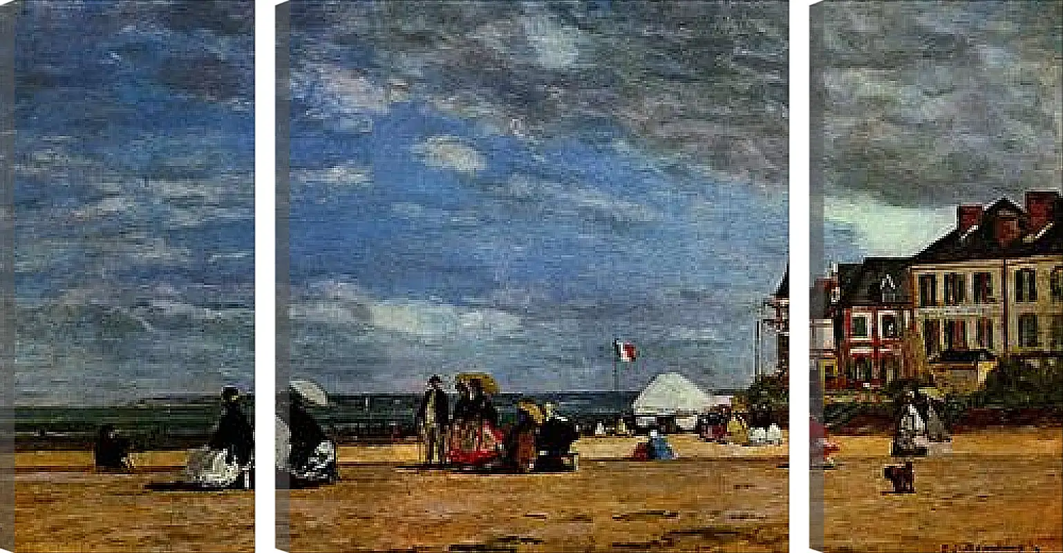 Модульная картина - Der Strand von Trouville. Эжен Буден