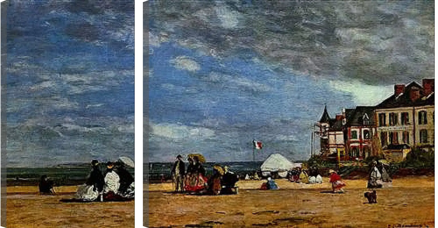 Модульная картина - Der Strand von Trouville. Эжен Буден