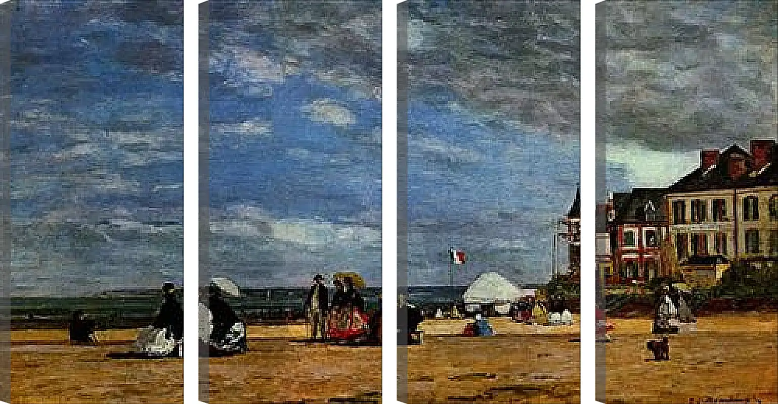 Модульная картина - Der Strand von Trouville. Эжен Буден