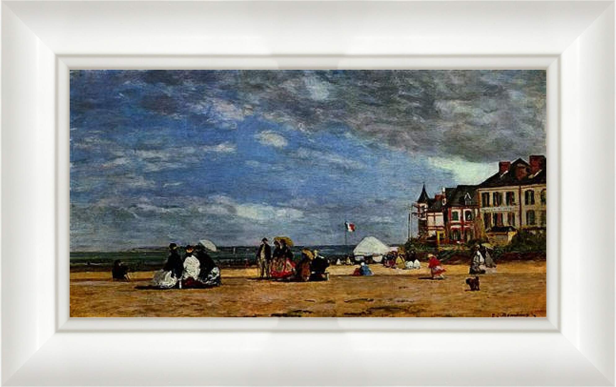 Картина в раме - Der Strand von Trouville. Эжен Буден