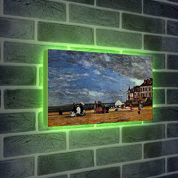Лайтбокс световая панель - Der Strand von Trouville. Эжен Буден