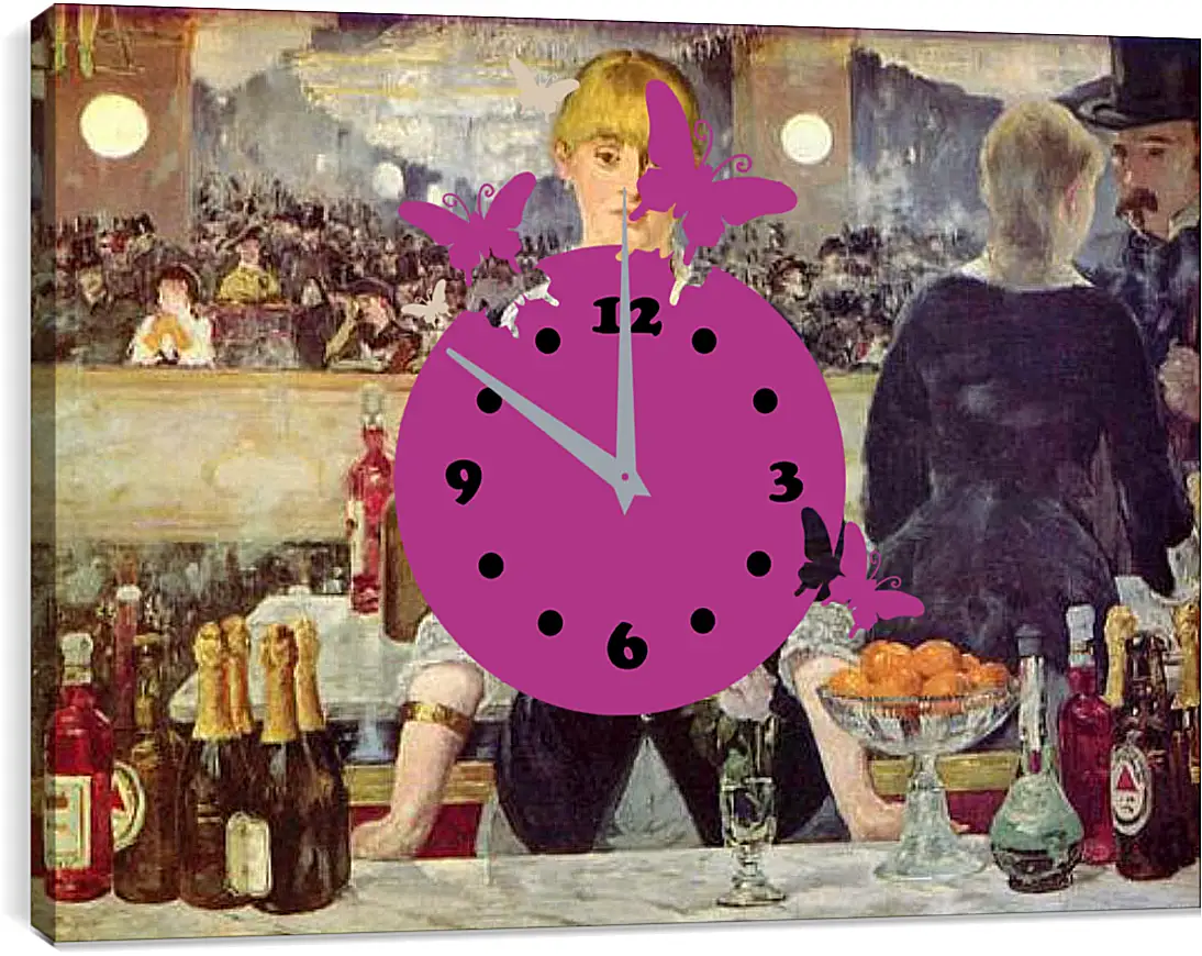 Часы картина - Bar in den Folies Bergere. Эдуард Мане