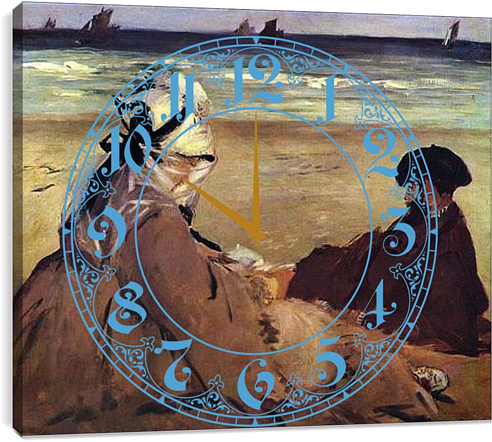 Часы картина - Am Strand. Эдуард Мане