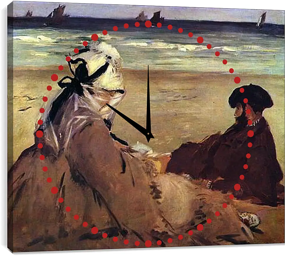 Часы картина - Am Strand. Эдуард Мане