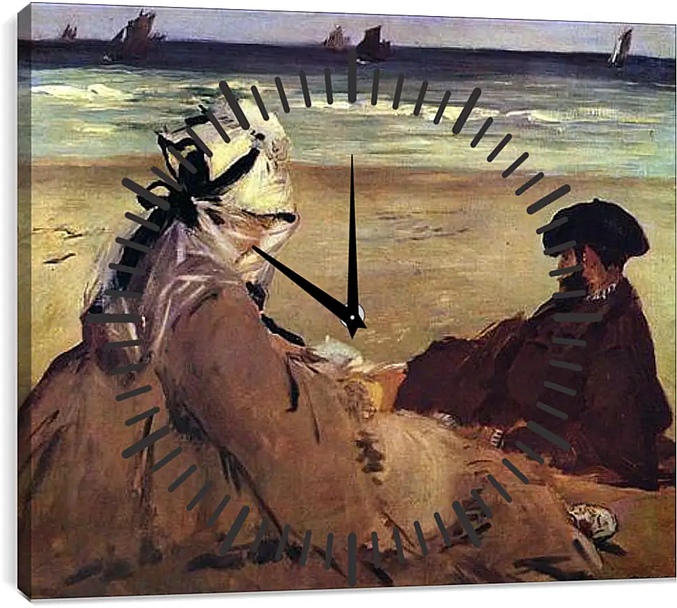 Часы картина - Am Strand. Эдуард Мане