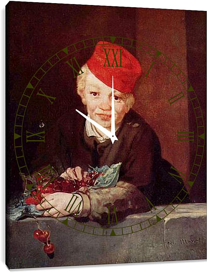 Часы картина - Knabe mit den Kirschen. Эдуард Мане