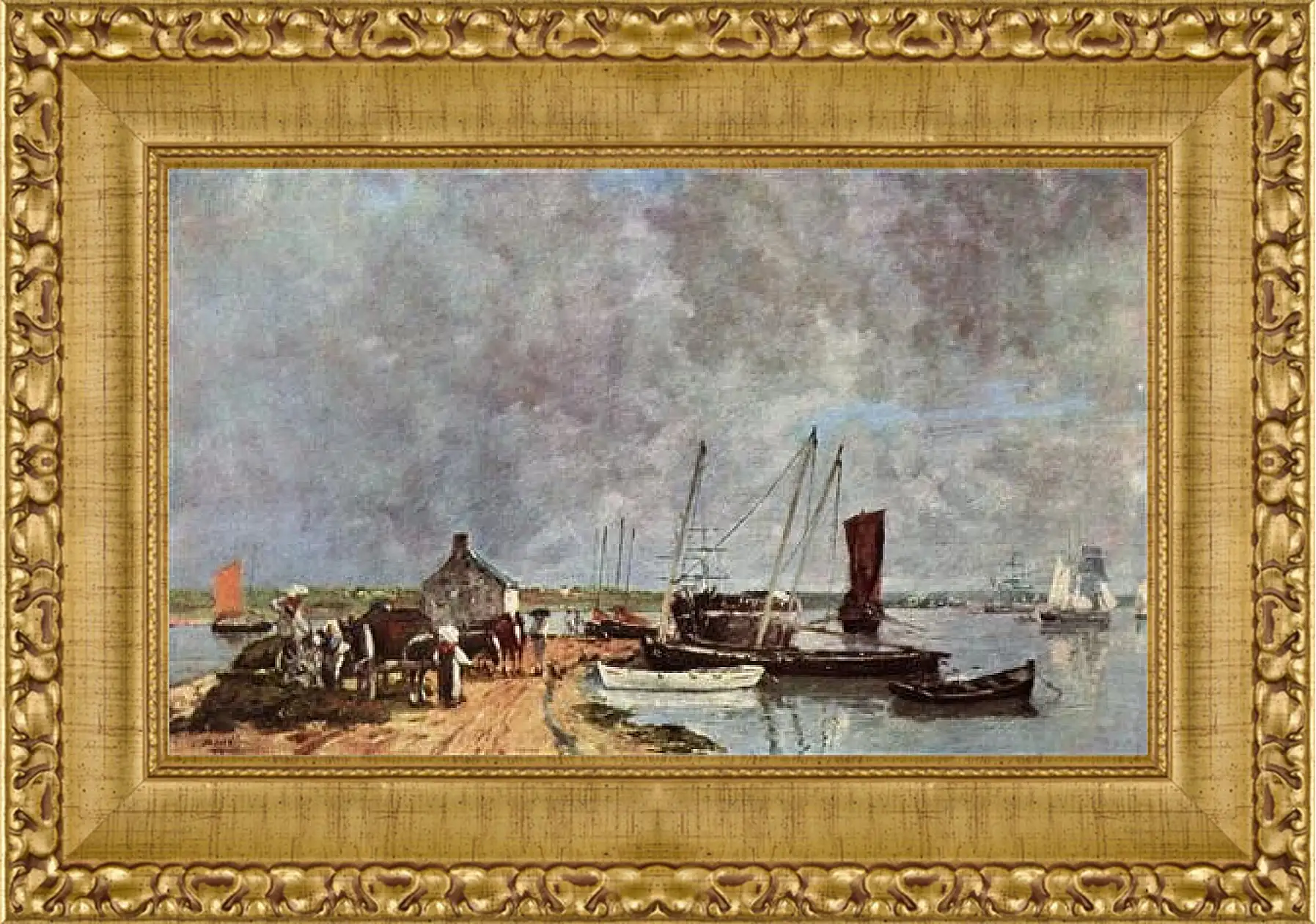 Картина в раме - Seehafen. Эжен Буден