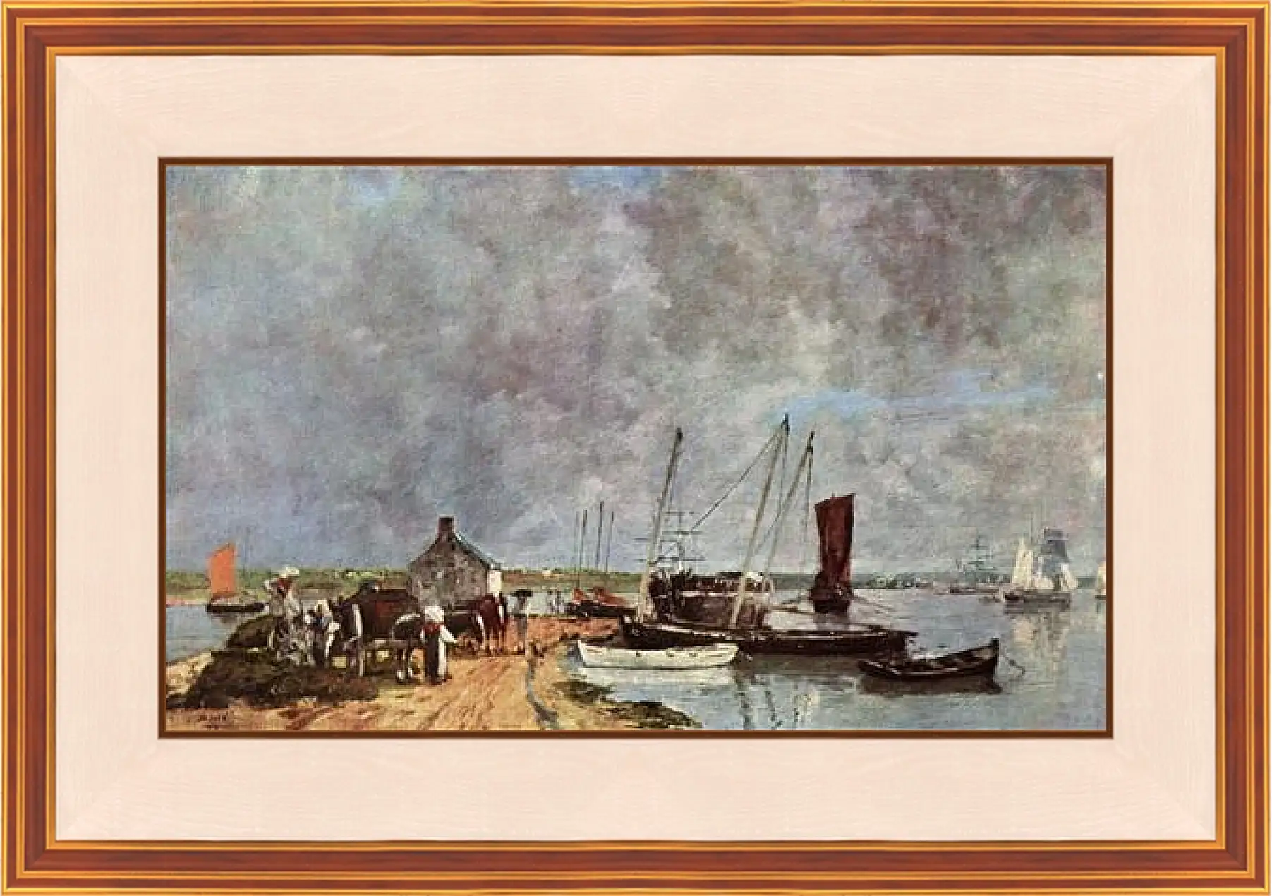 Картина в раме - Seehafen. Эжен Буден