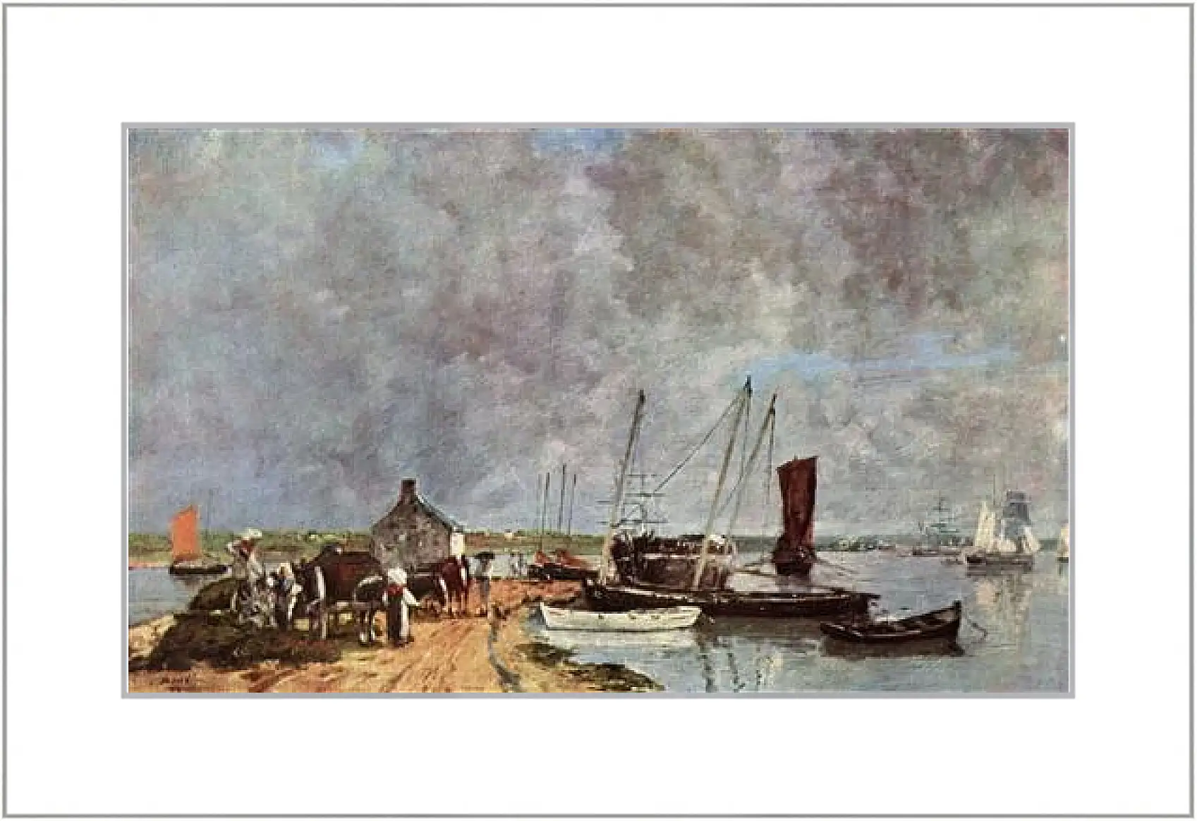 Картина в раме - Seehafen. Эжен Буден