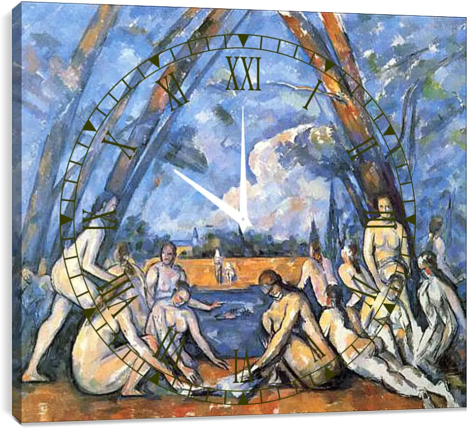 Часы картина - Large Bathers. Поль Сезанн