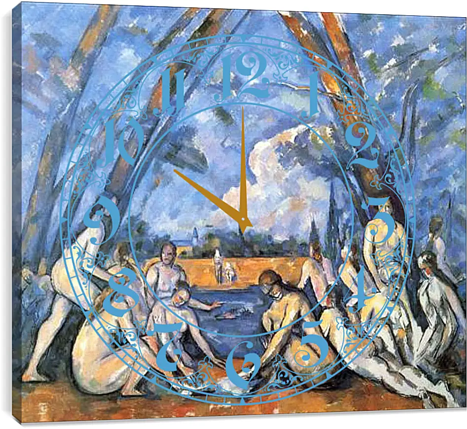 Часы картина - Large Bathers. Поль Сезанн