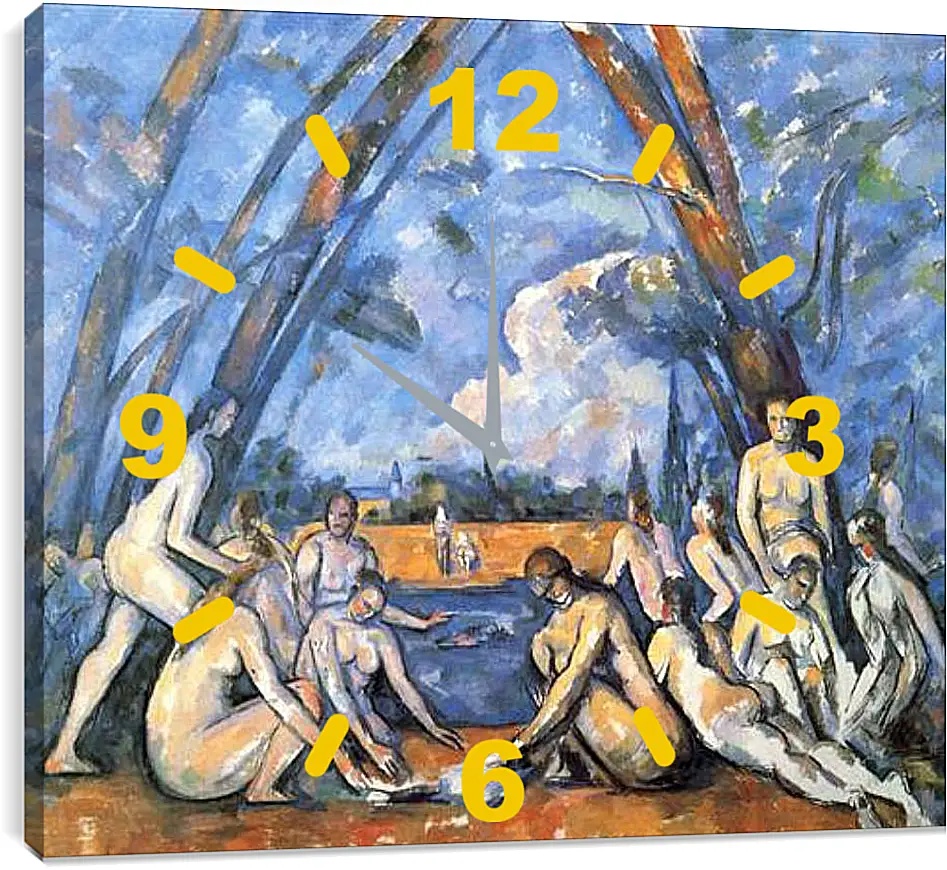 Часы картина - Large Bathers. Поль Сезанн