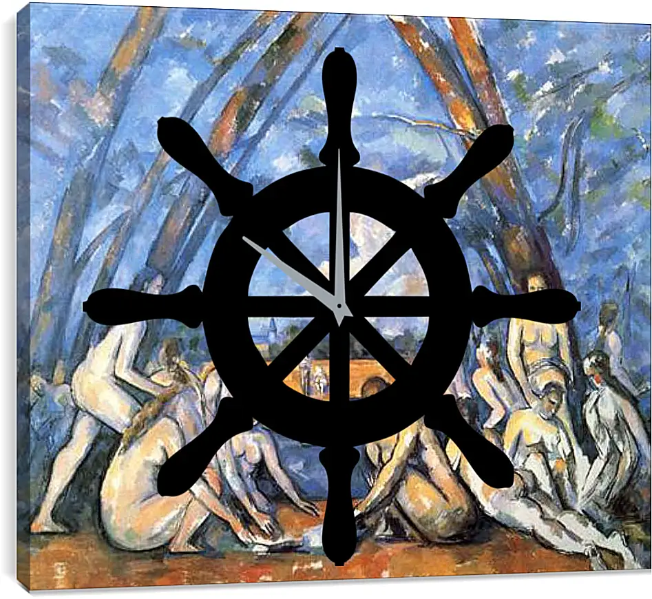 Часы картина - Large Bathers. Поль Сезанн