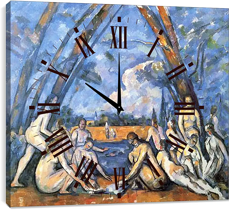 Часы картина - Large Bathers. Поль Сезанн