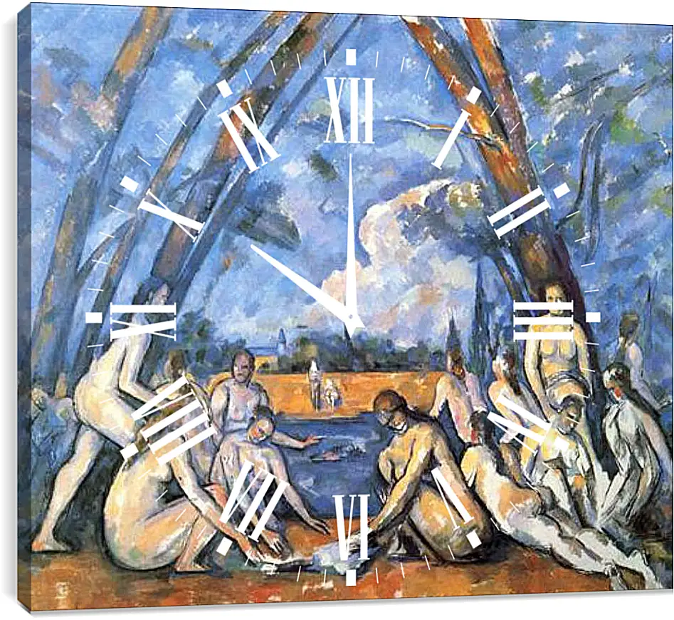 Часы картина - Large Bathers. Поль Сезанн