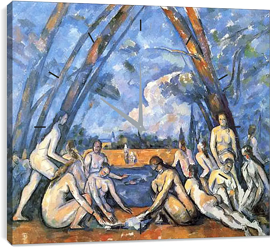 Часы картина - Large Bathers. Поль Сезанн