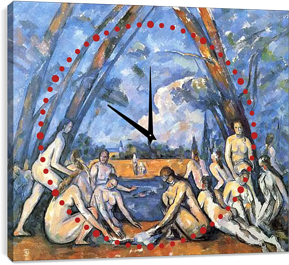 Часы картина - Large Bathers. Поль Сезанн