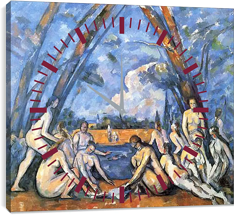 Часы картина - Large Bathers. Поль Сезанн