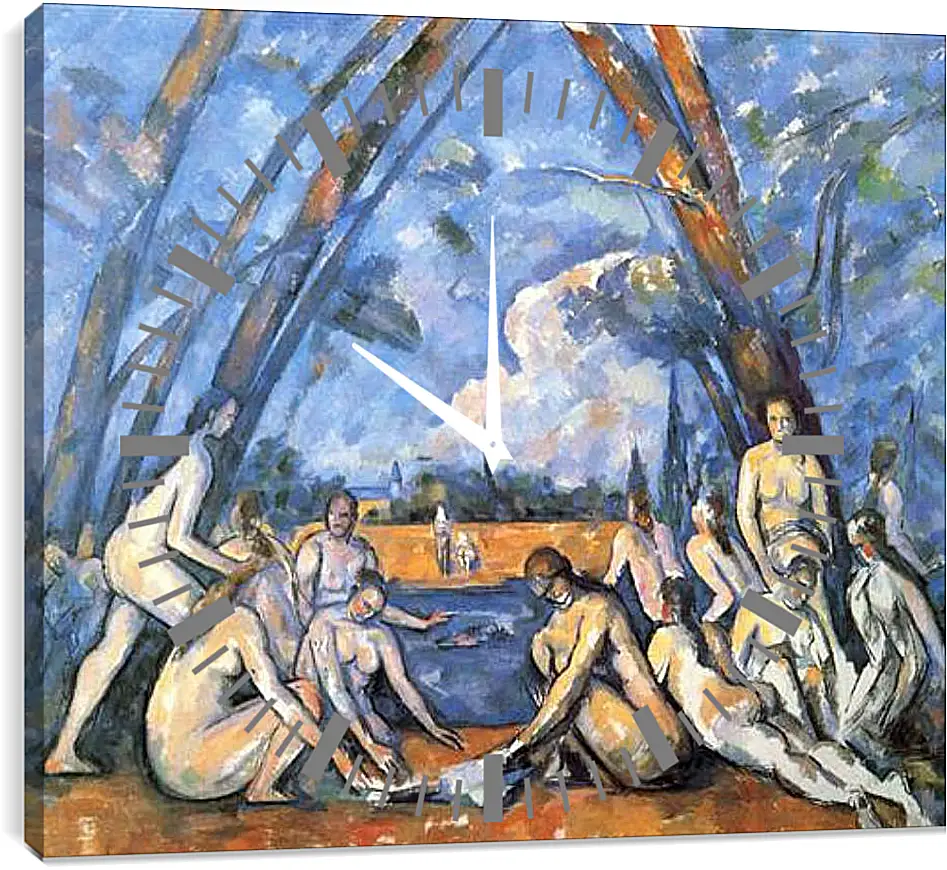 Часы картина - Large Bathers. Поль Сезанн