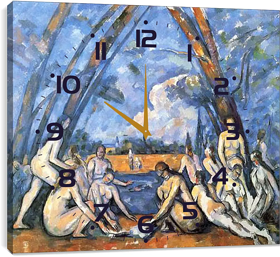 Часы картина - Large Bathers. Поль Сезанн